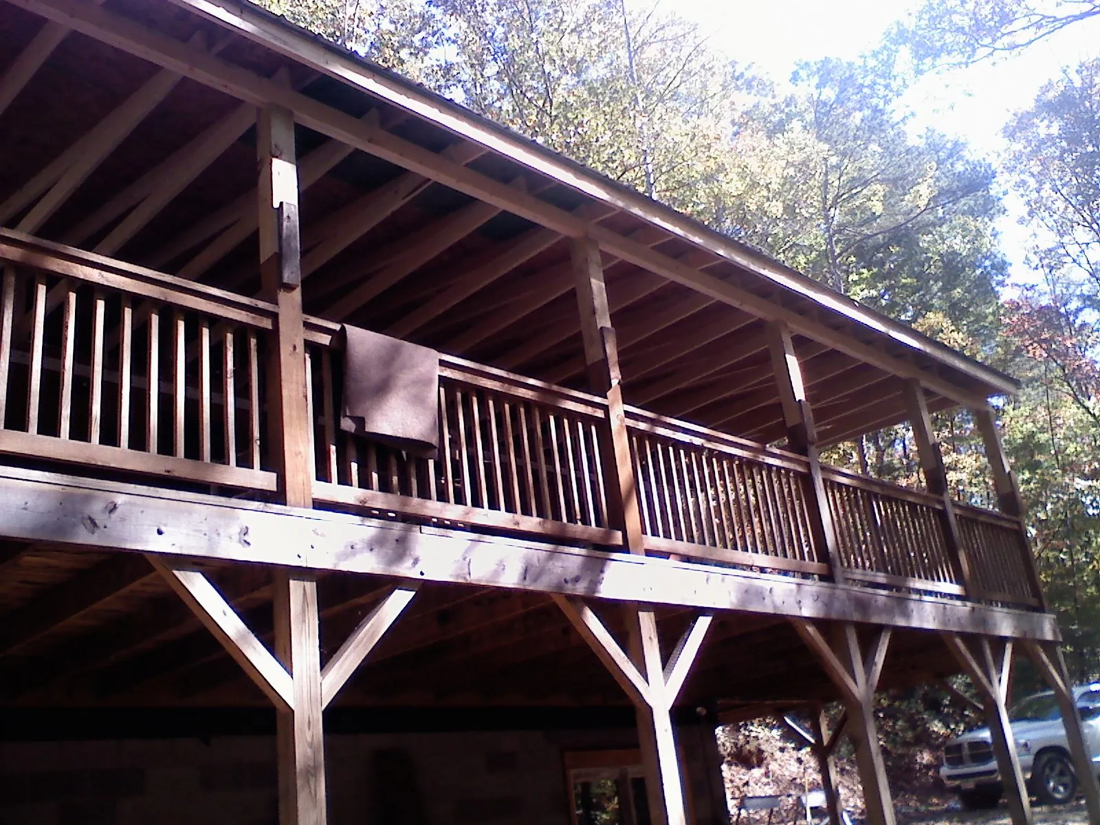 Timber framing under a new elevated porch and deck — Roof Leak Repair in Bellvue by Roofing Brothers